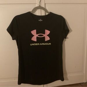 Under Armour Black T-Shirt with Pink Logo